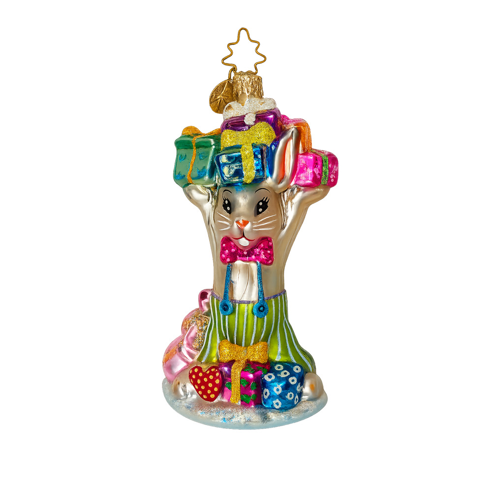 Christopher Radko Bunny Trail Treasures Easter Ornament Hand Blown Glass NWT Box